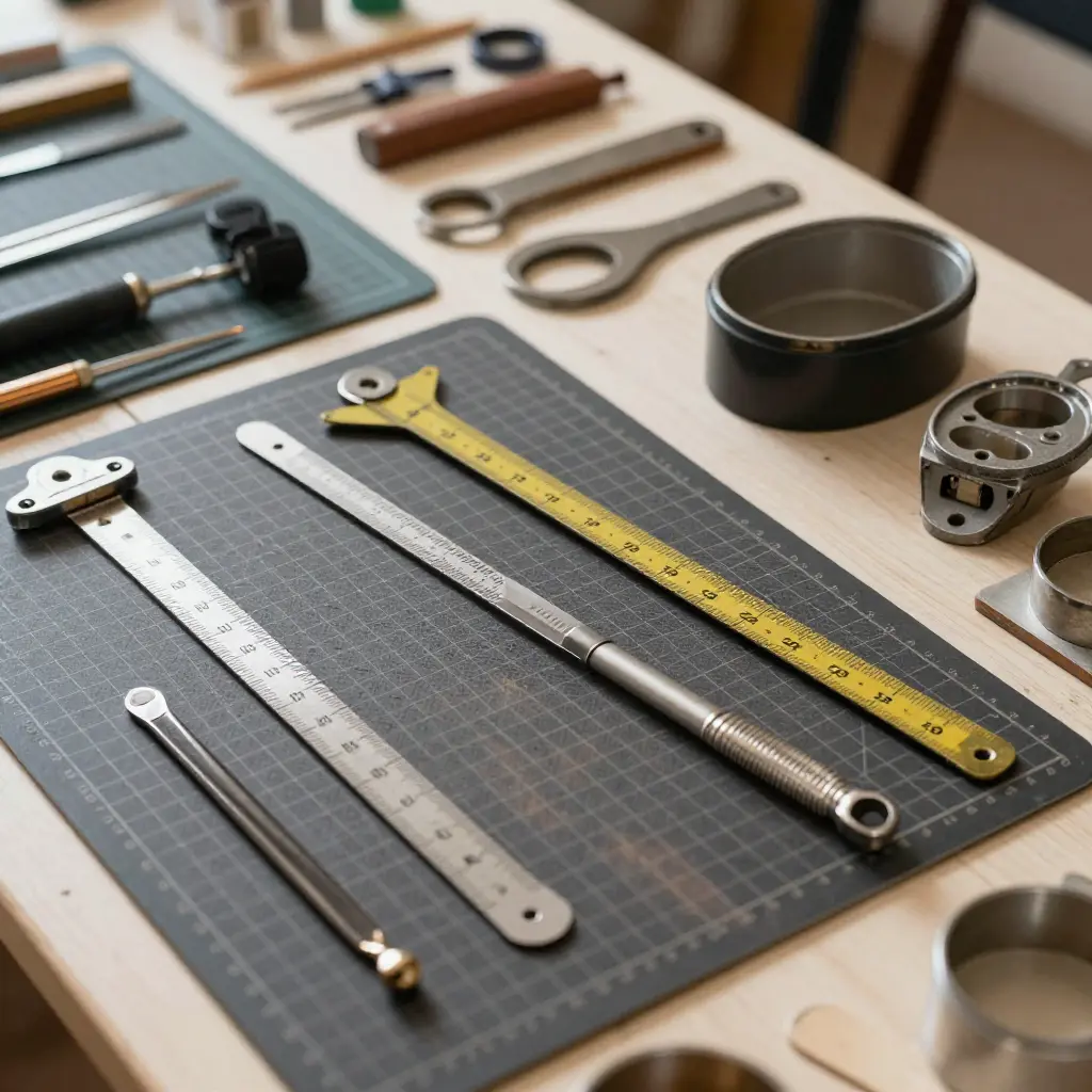 Elegant stationery display with handmade paper and washi tape rolls